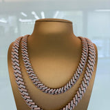 two tone Moissanite Cuban Chain link Gra Certified VVS D 925 silver Atlanta