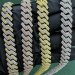 Moissanite Cuban link bracelet 8MM 20MM VVS D color GRA certified 14K gold plated 925 silver