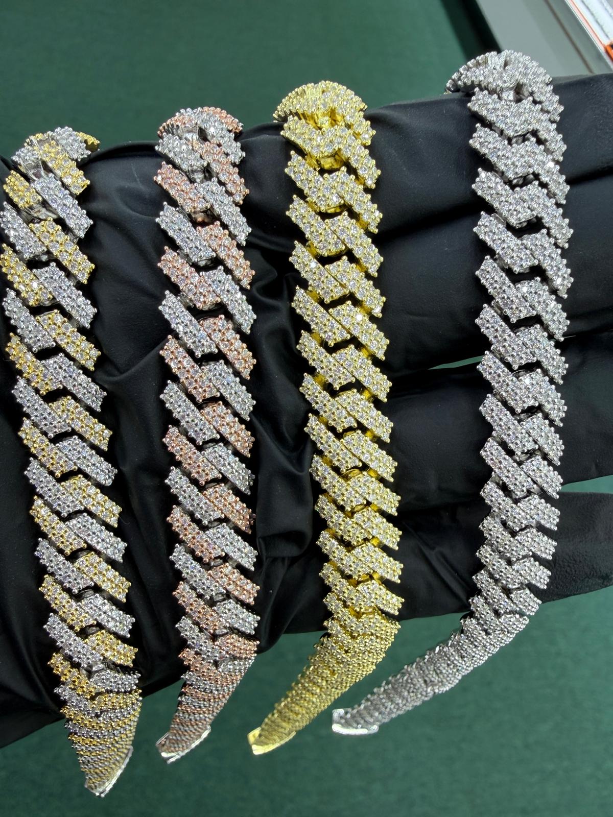 Iced out moissanite diamond Cuban link bracelet men women hip hop jewelry Atlanta