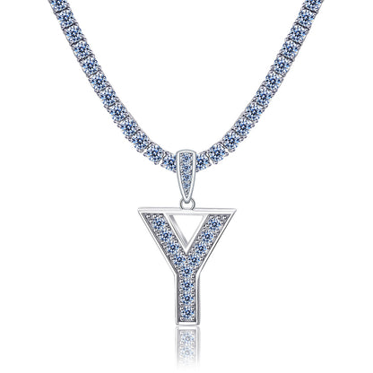 Moissanite Letter Initial Pendant A-Z | 1ct VVS D Color | 925 Silver | With Chain