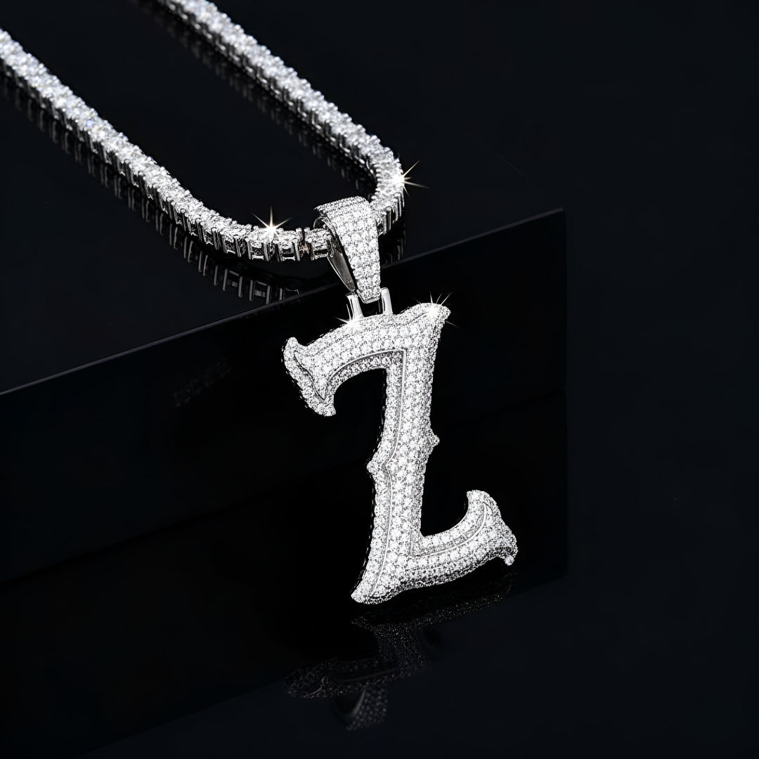 A-Z Letter Initials Round Style - Alphabet charm with Moissanite Diamond VVS D Color with 925 Silver 2.50 CARAT | PASSES DIAMOND TESTER! !