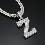 A-Z Letter Initials Baguette Style - Alphabet charm with Moissanite Diamond VVS D Color with 925 Silver 3.50 CARAT | PASSES DIAMOND TESTER!!