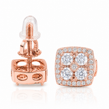 Moissanite Cluster Halo Stud Earrings 1.5CT | Square Screw Back
