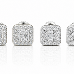 Moissanite baguette rectangle stud earrings VVS D color GRA certified 925 sterling silver Atlanta Paradise Gems
