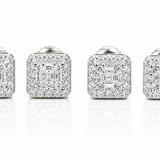 Moissanite baguette rectangle stud earrings VVS D color GRA certified 925 sterling silver Atlanta Paradise Gems