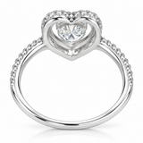 1CT Heart Halo Moissanite Ring — 925 Sterling Silver