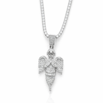 Hip hop moissanite angel charm box chain VVS D color GRA certified 925 silver Atlanta Paradise Gems