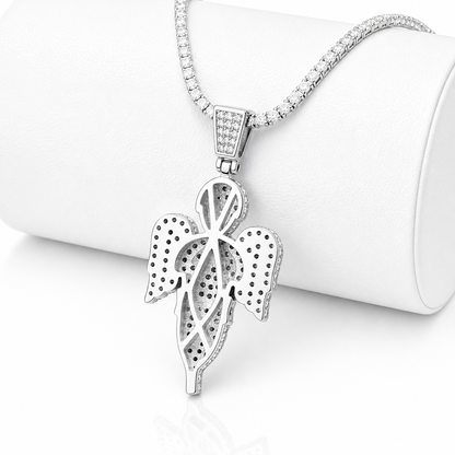 Hip Hop Moissanite Angel Charm | VVS D Color | 925 Silver | Includes Box Chain