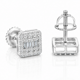Moissanite Baguette Rectangle Stud Earrings