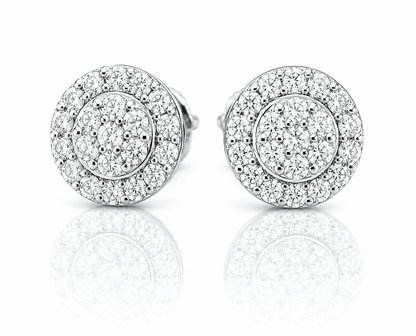 Moissanite 12MM round iced out stud earrings men women VVS D color GRA certified 925 silver Atlanta