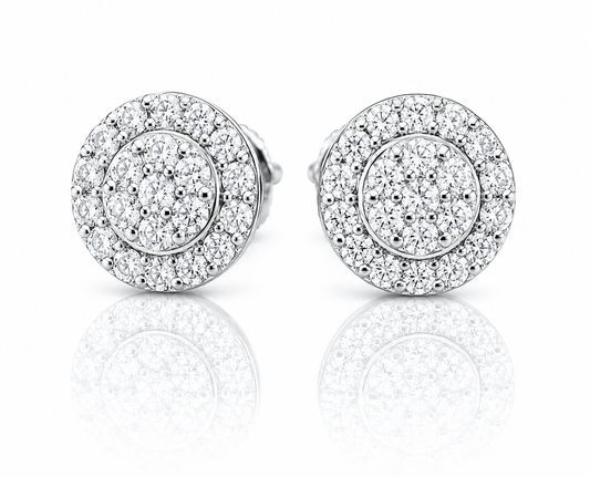 Moissanite 12MM round iced out stud earrings men women VVS D color GRA certified 925 silver Atlanta