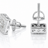 Moissanite Iced Out Square Stud Earrings 8MM