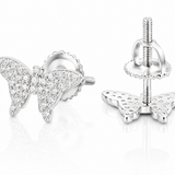Moissanite Butterfly Stud Earrings Women
