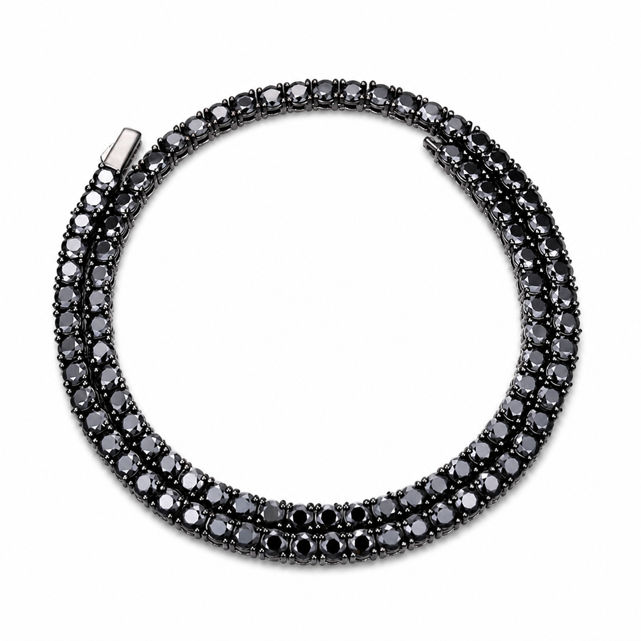 Moissanite tennis chain 4MM black plating VVS D color GRA certified 925 silver iced out Atlanta