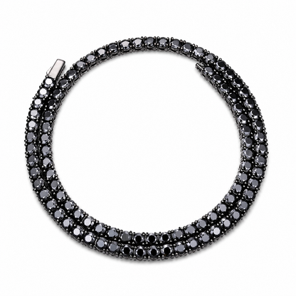 Moissanite tennis chain 4MM black plating VVS D color GRA certified 925 silver iced out Atlanta