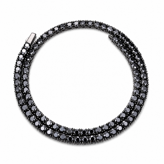 Moissanite tennis chain 4MM black plating VVS D color GRA certified 925 silver iced out Atlanta
