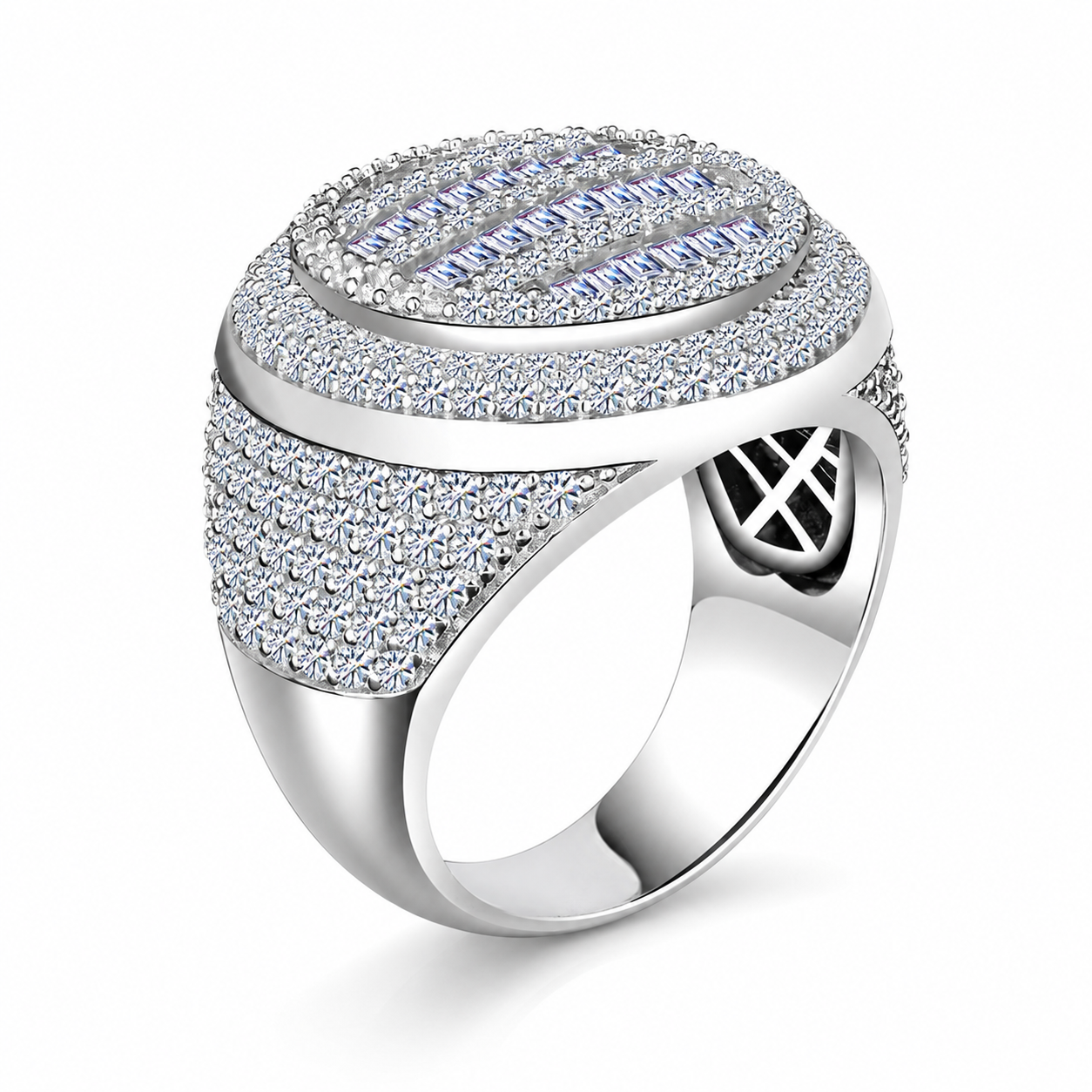 Mens Baguette Moissanite Iced Out Ring 5.5CT | GRA Certified