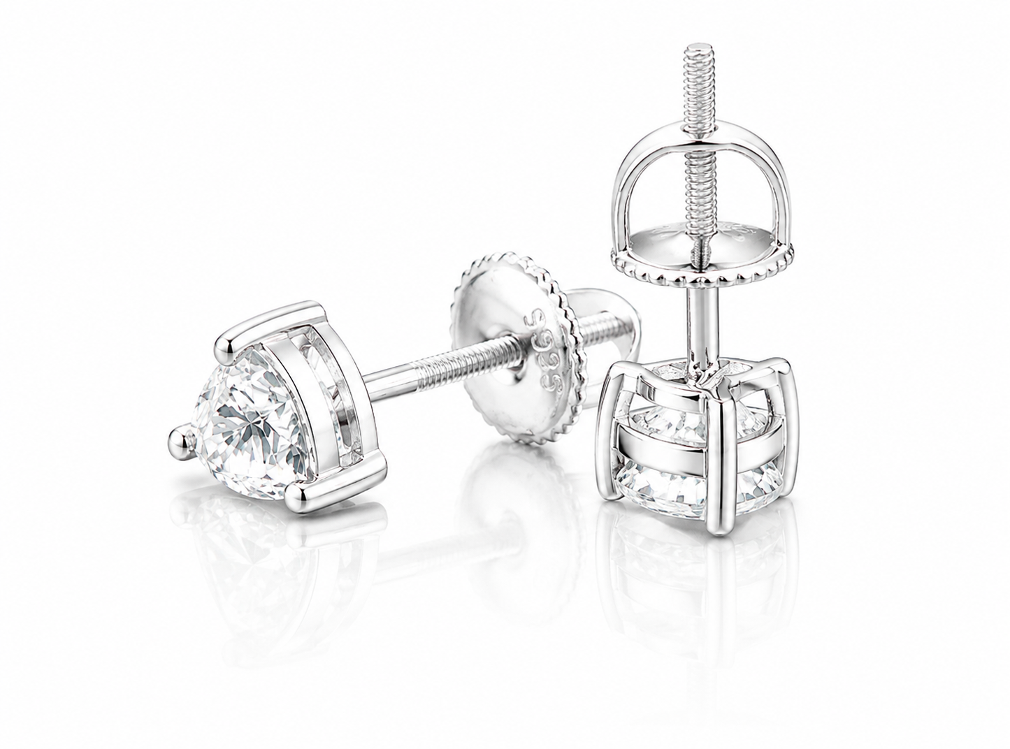 Moissanite Heart Stud Earrings 5.5MM for Women — VVS D Color GRA Certified 925 Sterling Silver