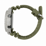 Iced Out Olive G-Shock Solar Moissanite Watch | 925 Silver or Brass Bezel