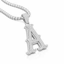 Moissanite Round Letter Pendant A-Z 2.5CT, VVS D Color moissanite initial pendant in 925 sterling silver.
