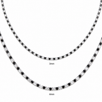 4MM black white moissanite tennis chain close up VVS D Color alternating stones GRA certified Paradise Gems Atlanta