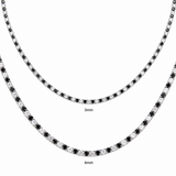 4MM black white moissanite tennis chain close up VVS D Color alternating stones GRA certified Paradise Gems Atlanta