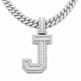 Moissanite Baguette Letter Pendant A-Z 3.5CT
