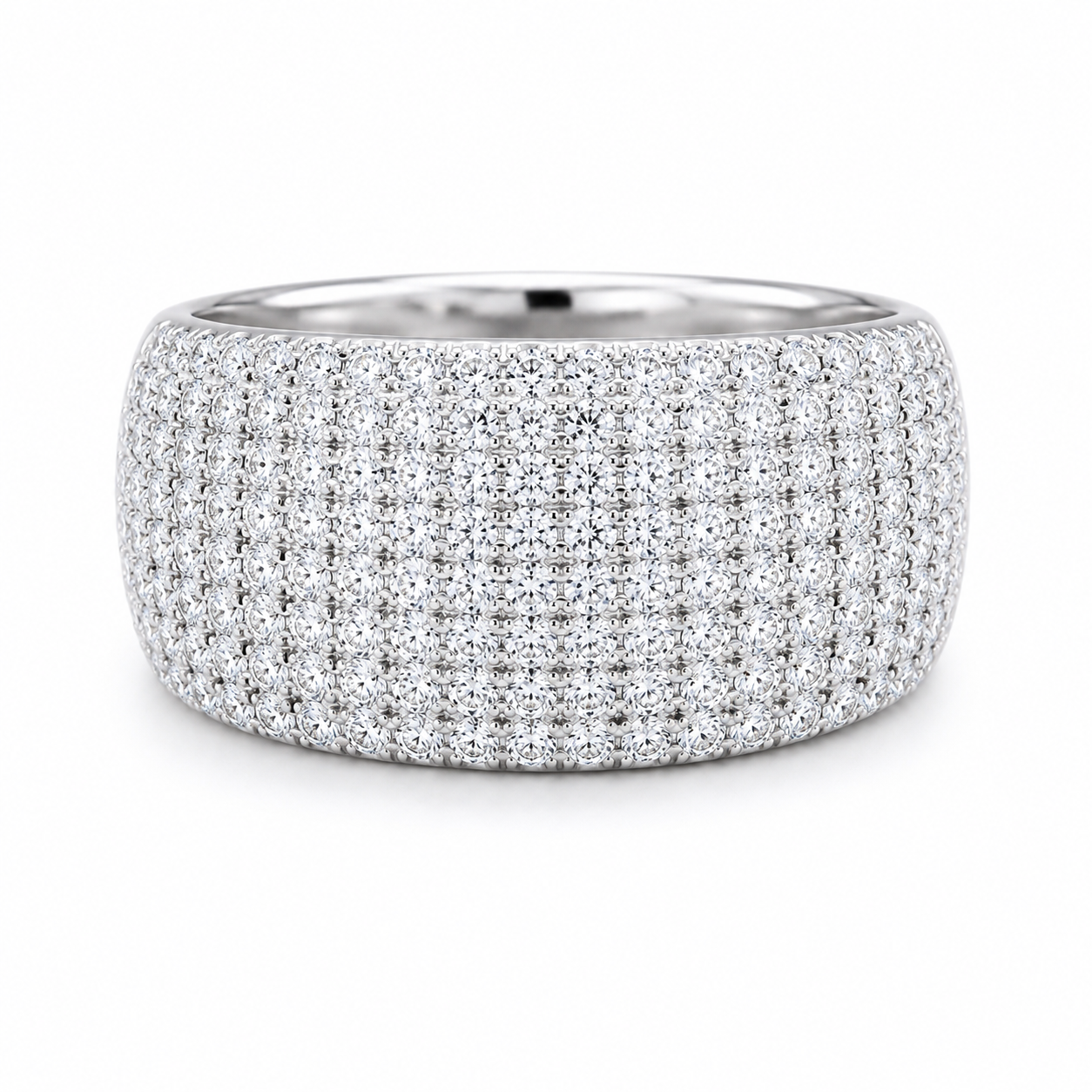 Mens Moissanite 11-Row Iced Wedding Band 2.3CT | GRA Certified