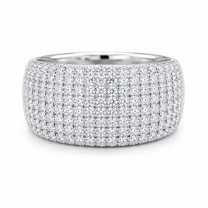 Mens Moissanite 11-Row Iced Wedding Band 2.3CT | GRA Certified