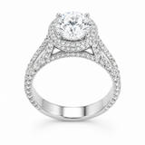 5 carat oval cut moissanite double halo engagement ring 925 sterling silver VVS D Color GRA certified passes diamond tester — Paradise Gems Atlanta