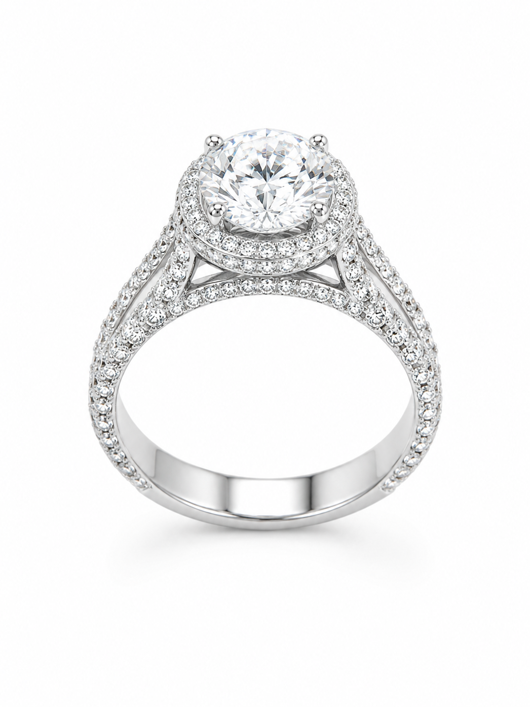 5 carat oval cut moissanite double halo engagement ring 925 sterling silver VVS D Color GRA certified passes diamond tester — Paradise Gems Atlanta