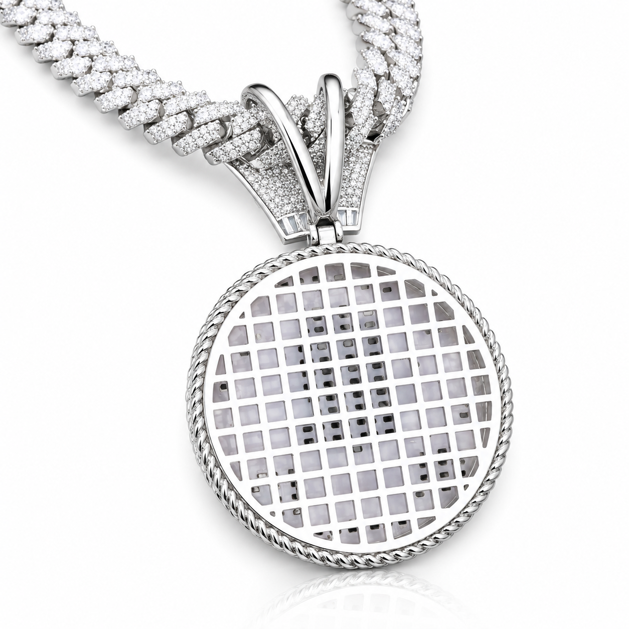 Moissanite Globe World Pendant Iced Out | VVS D Color | Crown Bale | 925 Silver