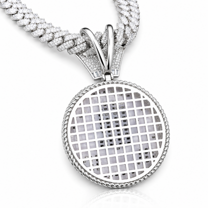 Moissanite Globe World Pendant Iced Out | VVS D Color | Crown Bale | 925 Silver