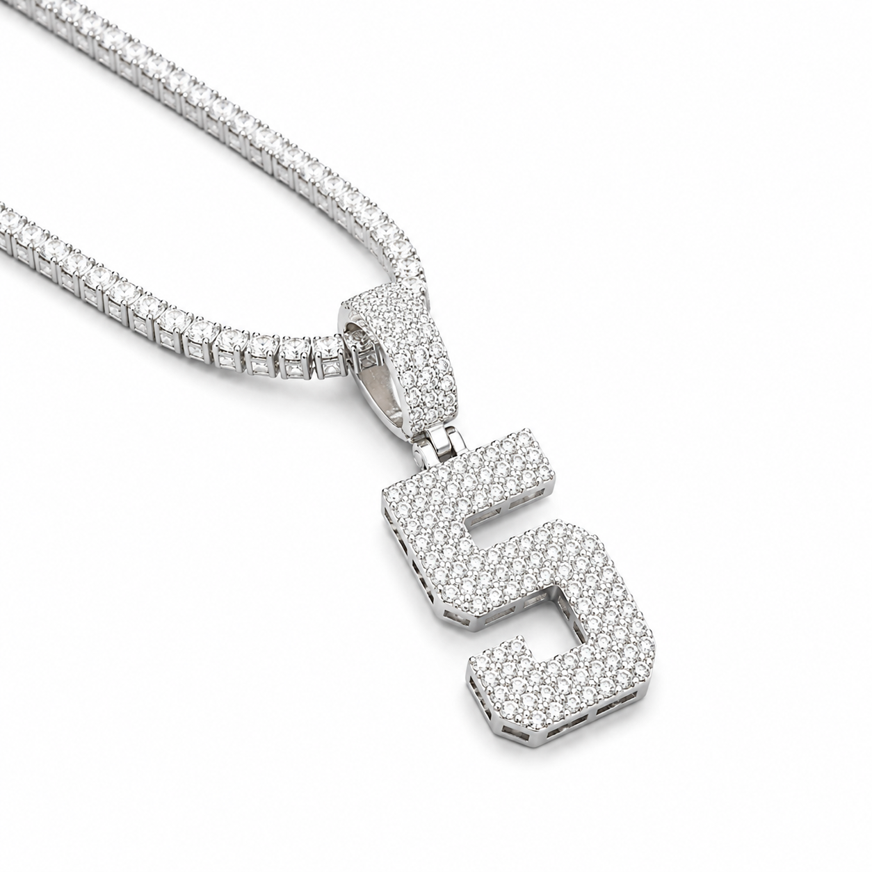 Iced Out Number Charm Pendant 0-9 | VVS D Color Moissanite | 925 Sterling Silver | GRA Certified | The Paradise Gems