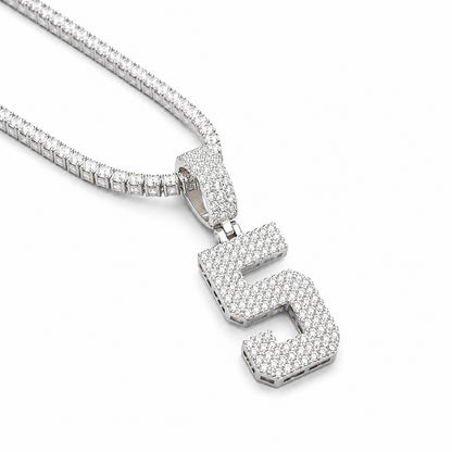 Iced Out Number Charm Pendant 0-9 | VVS D Color Moissanite | 925 Sterling Silver | GRA Certified | The Paradise Gems