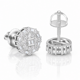 Moissanite round iced out stud earrings 10MM screw back VVS D color GRA certified 925 silver Atlanta
