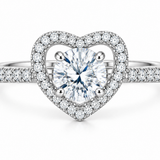 1CT Heart Halo Moissanite Ring — 925 Sterling Silver