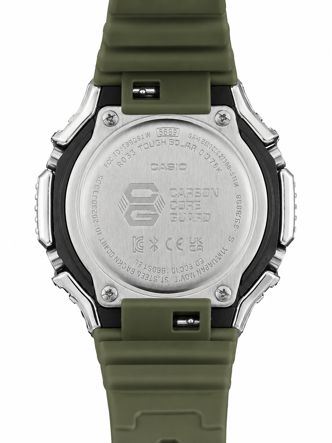 Iced Out Olive G-Shock Solar Moissanite Watch | 925 Silver or Brass Bezel