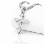 Hip hop moissanite cross charm iced out VVS D color GRA certified 925 sterling silver Atlanta Paradise Gems