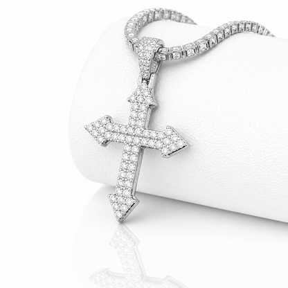 Hip hop moissanite cross charm iced out VVS D color GRA certified 925 sterling silver Atlanta Paradise Gems