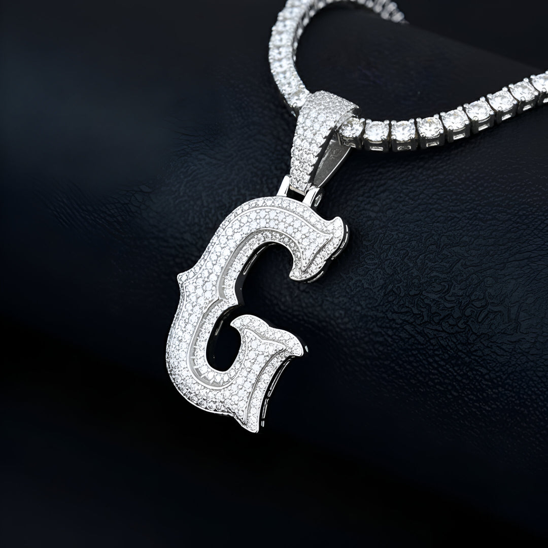 A-Z Letter Initials Round Style - Alphabet charm with Moissanite Diamond VVS D Color with 925 Silver 2.50 CARAT | PASSES DIAMOND TESTER! !