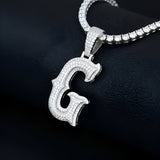 A-Z Letter Initials Round Style - Alphabet charm with Moissanite Diamond VVS D Color with 925 Silver 2.50 CARAT | PASSES DIAMOND TESTER! !