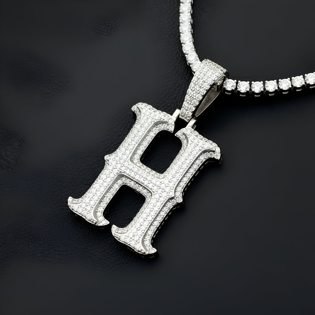 A-Z Letter Initials Round Style - Alphabet charm with Moissanite Diamond VVS D Color with 925 Silver 2.50 CARAT | PASSES DIAMOND TESTER! !