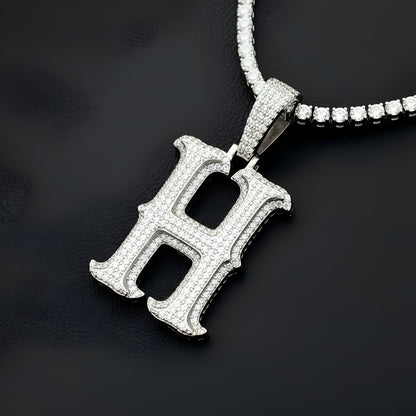 Moissanite Round Letter Initial Pendant A-Z | 2.50ct VVS D Color | 925 Silver