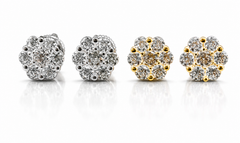 Moissanite Flower Cluster Stud Earrings