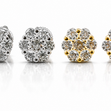 Moissanite Flower Cluster Stud Earrings