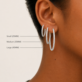 Moissanite Iced Out Hoop Earrings 25-45MM