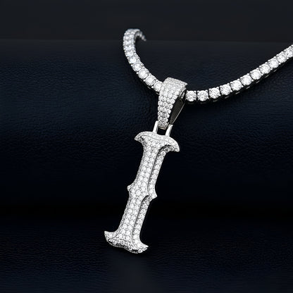 Moissanite Round Letter Initial Pendant A-Z | 2.50ct VVS D Color | 925 Silver