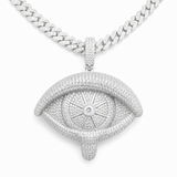 Moissanite evil eye charm pendant 20CT iced out VVS D color GRA certified 925 silver Atlanta Paradise Gems