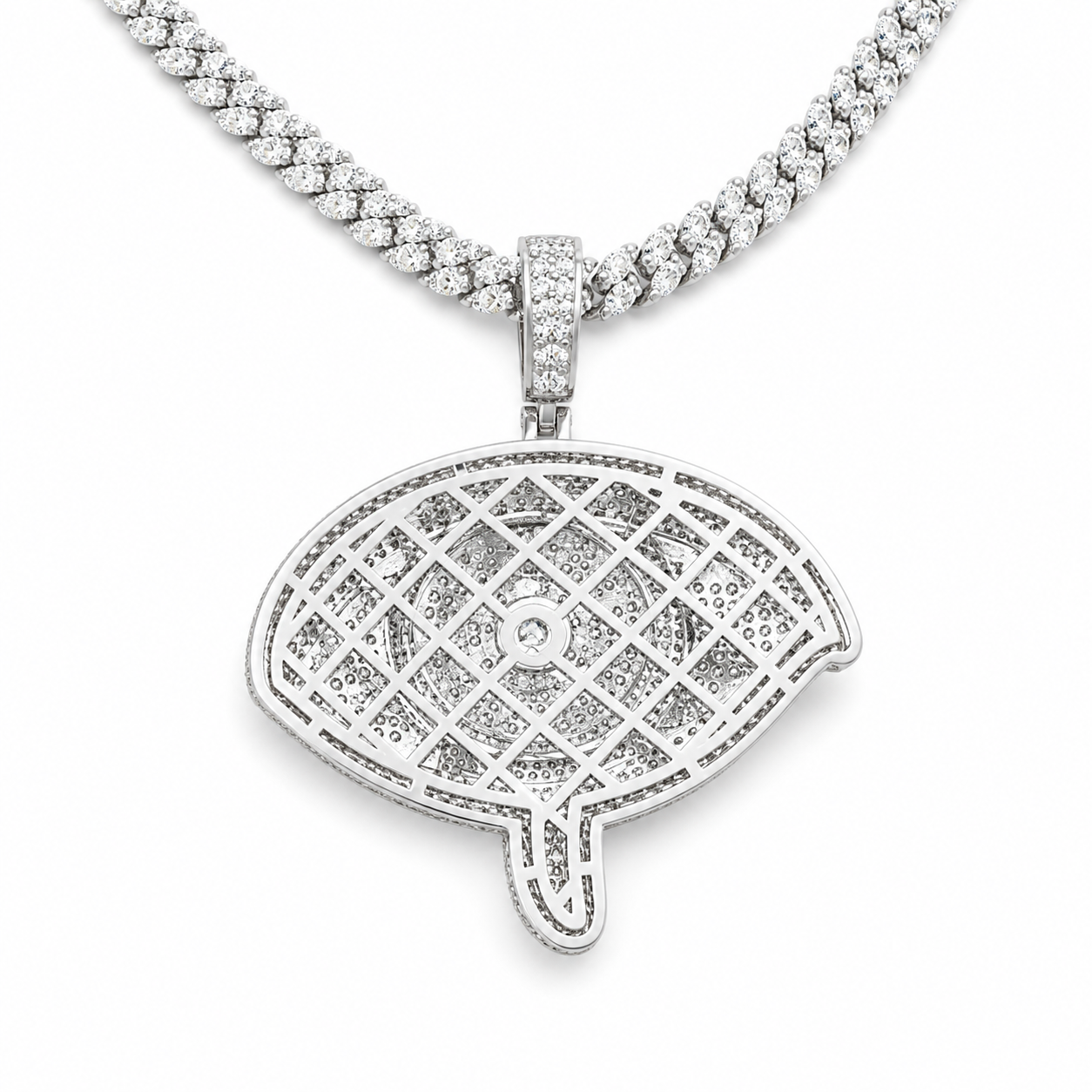 Moissanite Evil Eye Charm Pendant Iced Out | 20ct VVS D Color | 925 Silver